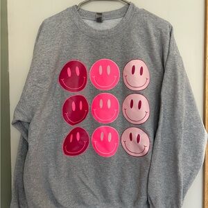 Gray Smiley Face Sweatshirt